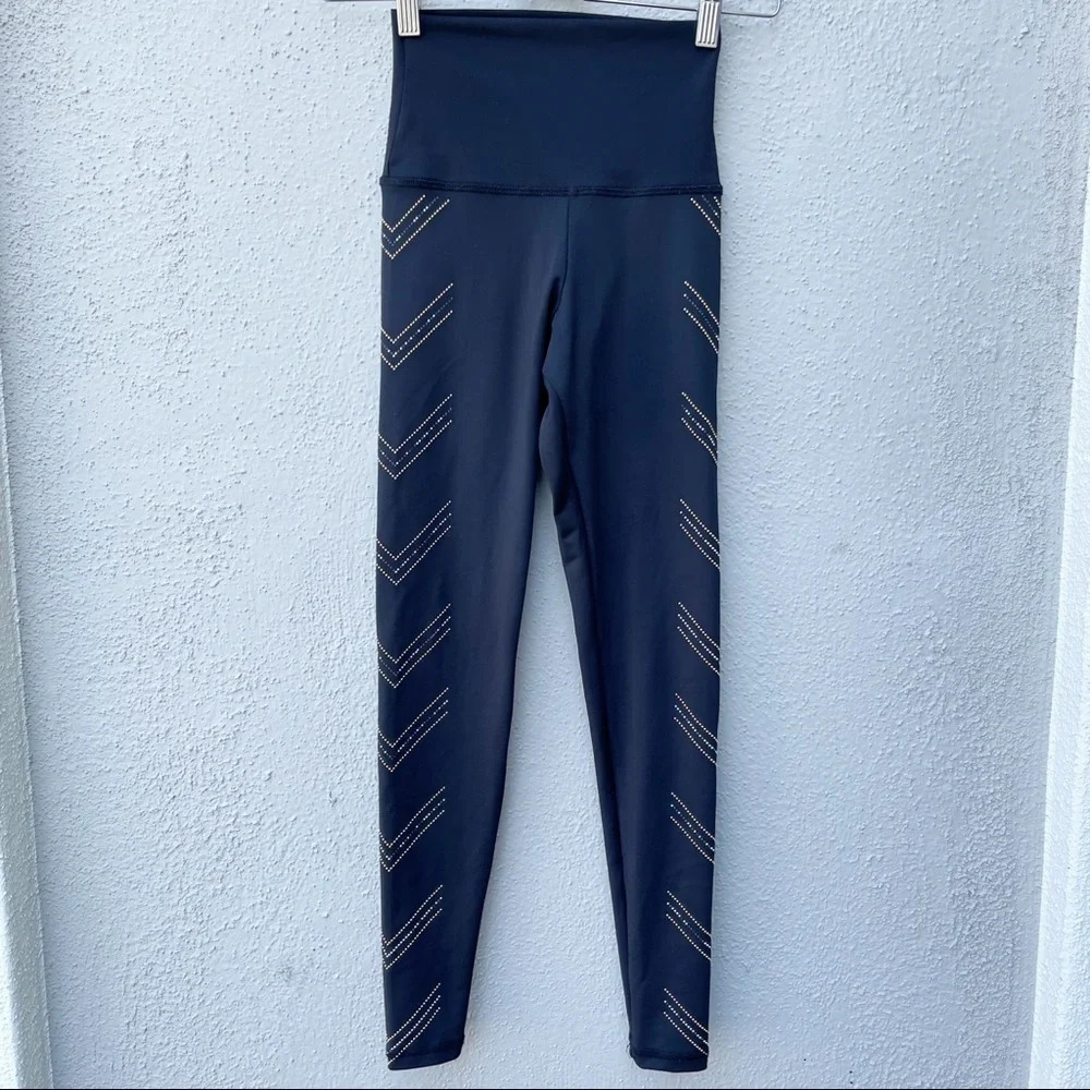 Beach Riot Sport high waist leggings chevron metallic  stud detail